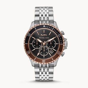 Michael Kors Men’s Stainless Steel Black Dial 44mm Watch MK8725