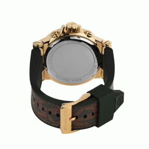 Michael Kors Men’s Quartz Brown Leather Strap Black Dial 48mm Watch MK8904