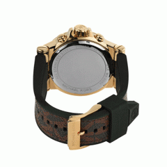 Michael Kors Men’s Quartz Brown Leather Strap Black Dial 48mm Watch MK8904