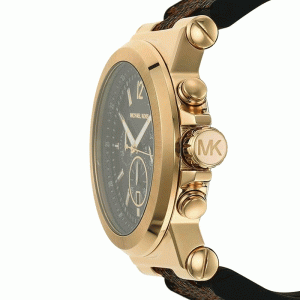Michael Kors Men’s Quartz Brown Leather Strap Black Dial 48mm Watch MK8904