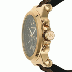Michael Kors Men’s Quartz Brown Leather Strap Black Dial 48mm Watch MK8904