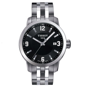 TISSOT Men’s Quartz Swiss-Made Silver Stainless Steel Black Dial 39mm Watch T055.410.11.057.00