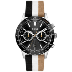 Hugo Boss Men’s Quartz Multi Nylon Strap Black Dial 44mm Watch 1513963
