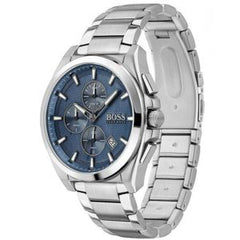 Hugo Boss Men’s Quartz Silver Stainless Steel Blue Dial 46mm Watch 1513884