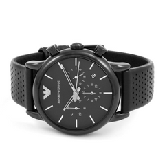 Emporio Armani Men’s Quartz Black Leather Strap Black Dial 41mm Watch AR1737