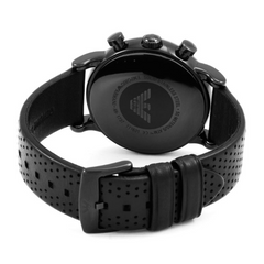 Emporio Armani Men’s Quartz Black Leather Strap Black Dial 41mm Watch AR1737