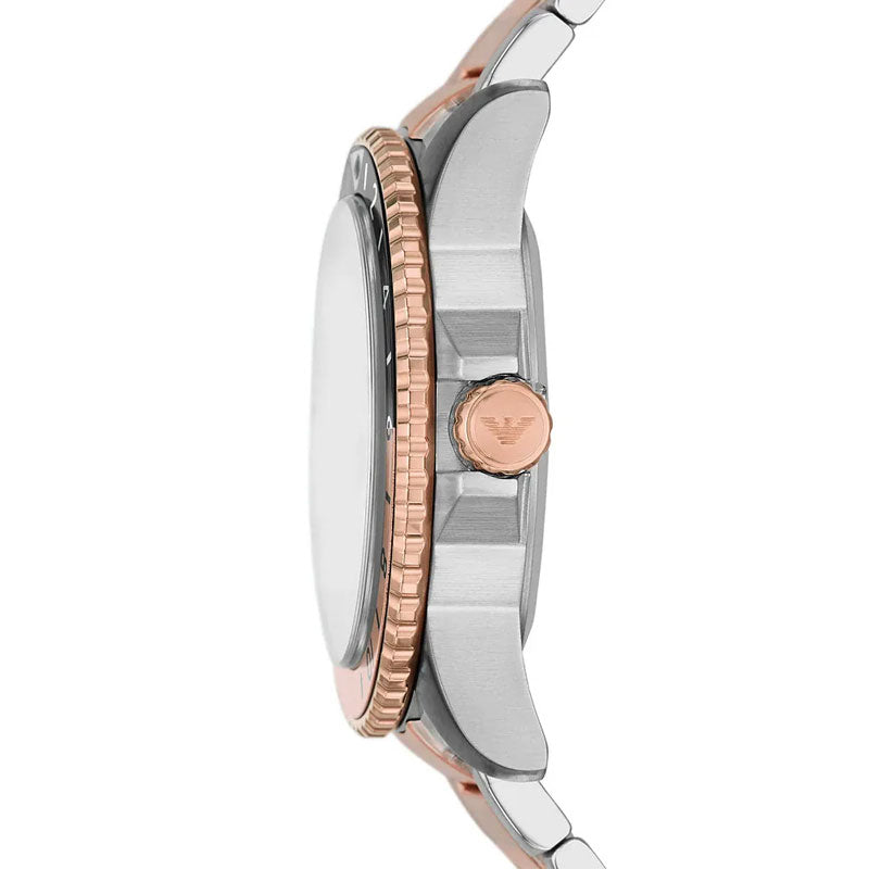 Emporio Armani Men’s Quartz Two-tone Stainless Steel Silver Dial 42mm Watch AR11591