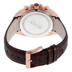 Hugo Boss Men’s Quartz Lather Strap Brown Dial 43mm Watch 1513093
