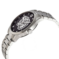 Gucci Women’s Swiss Made Quartz Stainless Steel Black Dial 38mm Watch YA1264125