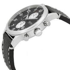 Hugo Boss Men’s Quartz Leather Strap Black Dial 44mm Watch 1512569