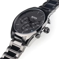 Hugo Boss Men’s Chronograph Quartz Stainless Steel Grey Dial 44mm Watch 1513364