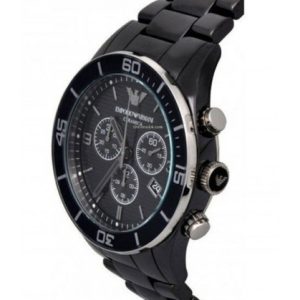 Emporio Armani Men’s Chronograph Stainless Steel Black Dial 43mm Watch AR1429