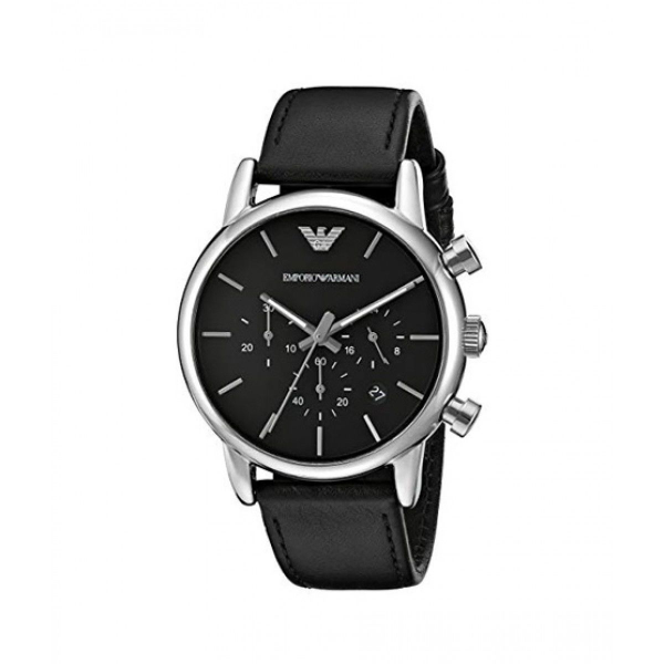 Emporio Armani Men’s Chronograph Quartz Leather Strap Black Dial 41mm Watch AR1733