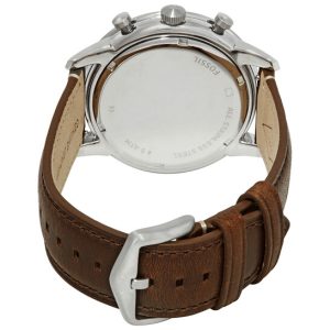 Fossil Men’s Chronograph Quartz Leather Strap Cream Dial 44mm Watch FS5350