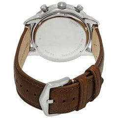 Fossil Men’s Chronograph Quartz Leather Strap Cream Dial 44mm Watch FS5350