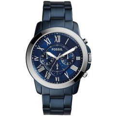 Fossil Men’s Chronograph Quartz Blue Stainless Steel Blue Dial 44mm Watch FS5230