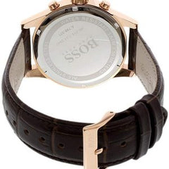 Hugo Boss Men’s Chronograph Quartz Leather Strap Grey Dial 41mm Watch 1513281