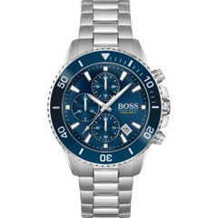 Hugo Boss Men’s Quartz Silver Stainless Steel Blue Dial 46mm Watch 1513907