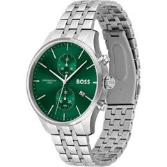 Hugo Boss Men’s Quartz Silver Stainless Steel Green Dial 42mm Watch 1513975