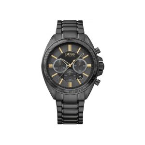 Hugo Boss Men’s Chronograph Quartz Stainless Steel Black Dial 45mm Watch 1513277 Comes with Hugo Boss Packaging
