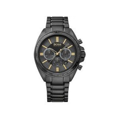 Hugo Boss Men’s Chronograph Quartz Stainless Steel Black Dial 45mm Watch 1513277 Comes with Hugo Boss Packaging