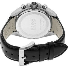 Hugo Boss Men’s Quartz Black Leather Strap Black Dial 44mm Watch 1513077