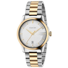 Gucci Men’s Swiss Made Quartz Stainless Steel Silver Dial 38mm Watch YA126474